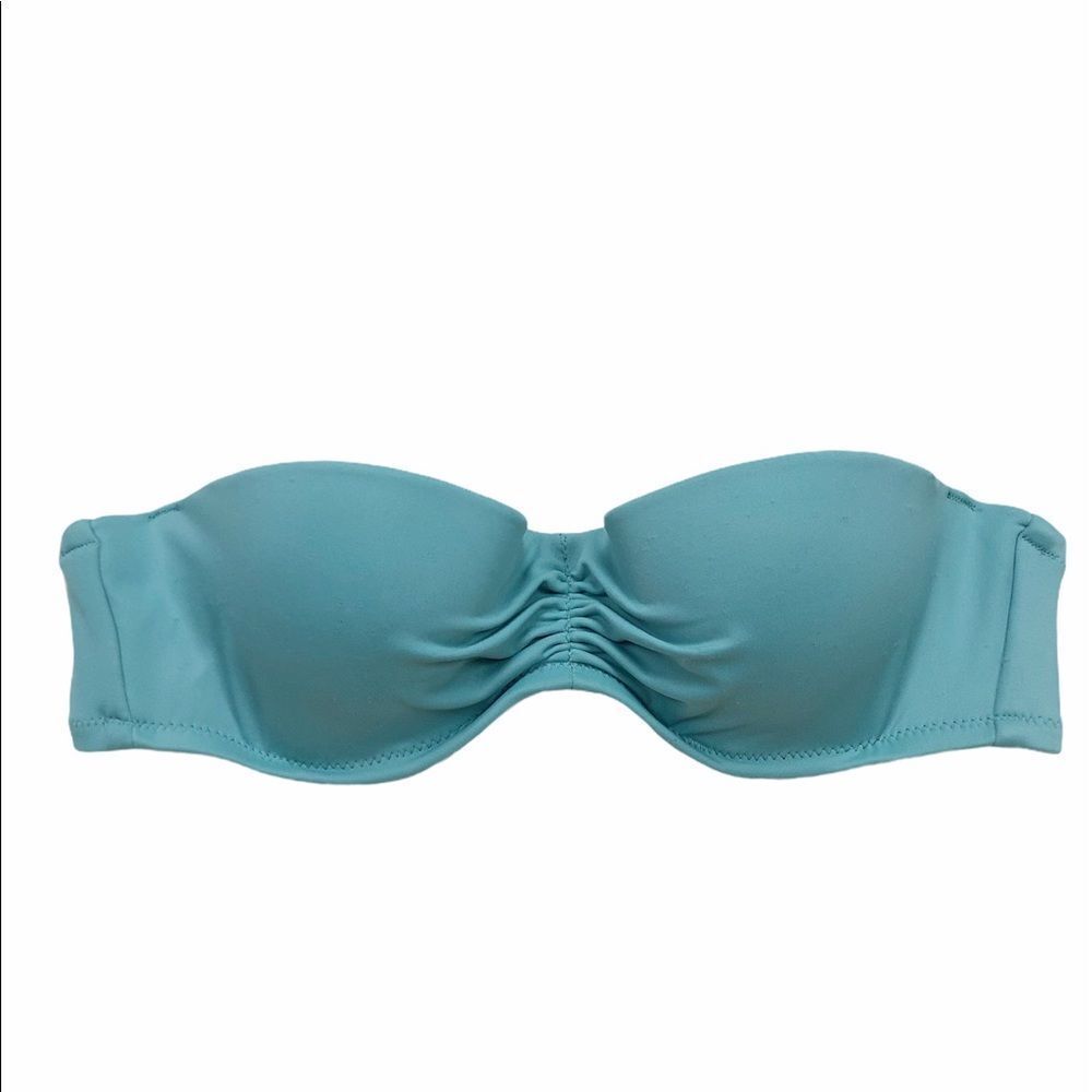 Victoria's Secret Swim Jade Green Underwire Pushup Strapless Bikini Top Size 32A